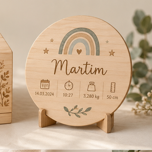 Placa de nascimento personalizada